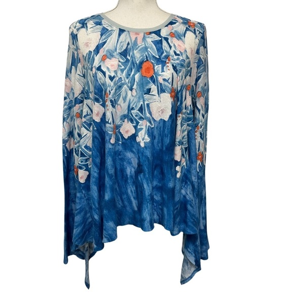 Anthropologie Meadow Rue Floral Swing Top Linen Blend Multicolor Size Large EUC - Picture 4 of 9